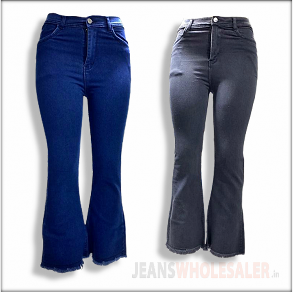Buy Wholesale B2B DVG Women Wide Leg High-Rise Bootcut Jeans in india
