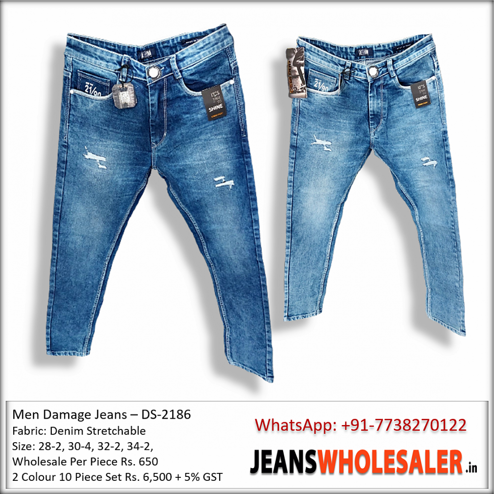 Buy RAW-17 Men's Stretchable Damage Jeans Wholesale Price in india.