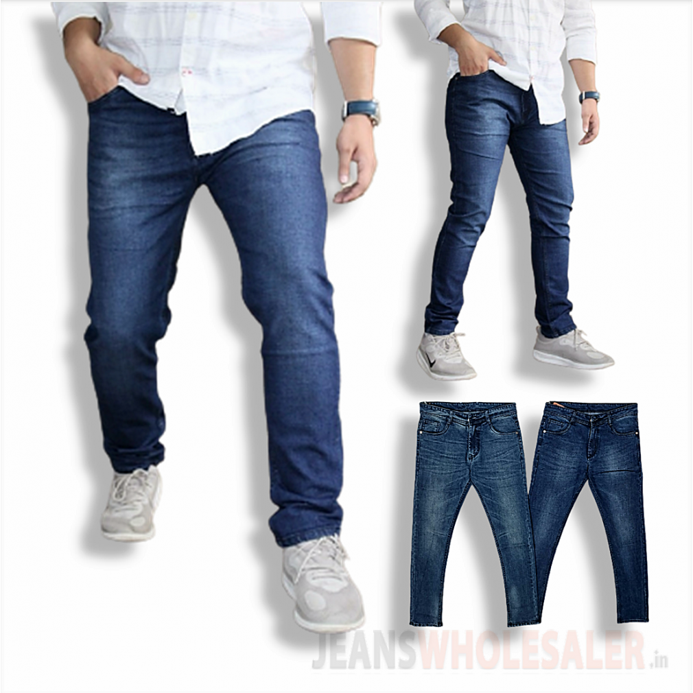 Buy Navy Blue Straight Fit Mens Jeans online - Tistabene