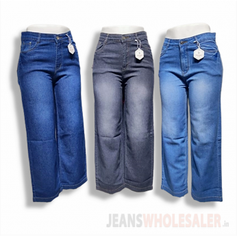 Buy DVG Wholesale B2B Wholesale Women Bell Bottom Denim Jeans in india