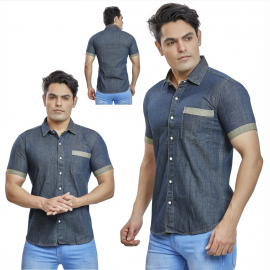 Men's Half Sleeve Denim Shirt