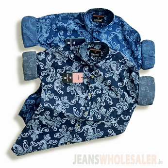 Men's Denim Printed Fashion Shirts