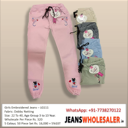 Girls Embroidery Dusty Colour jeans