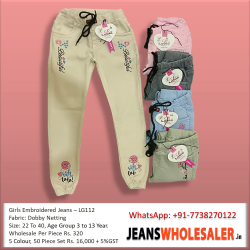 Girls Embroidery Dusty Colour jeans