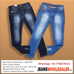 Men Cotton Knitted Jeans UM21334