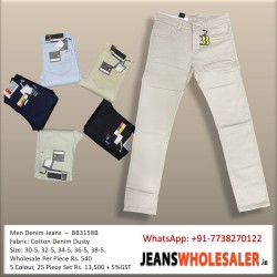 Men Dusty Colour Denim Jeans