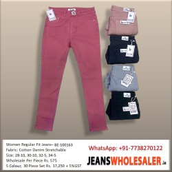 Women Dusty Colour Jeans BE100163