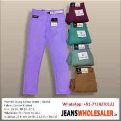 Women Dusty Colour Jeans BE958