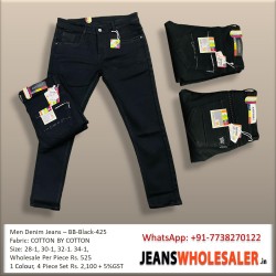 Men Regular Black Jeans