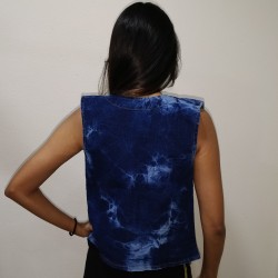 DVG - Printed sleeveless Women denim jacket 