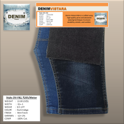 Denim Fabric – 3/1 LHT, 13 OZ, Dark Indigo
