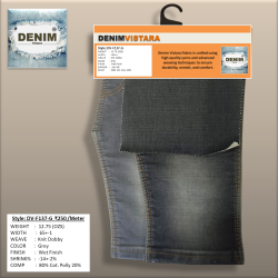 Knit Dobby Denim Fabric – 12.75 OZ, Grey 