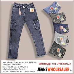 Men 6 pocket Cargo Jeans BB25-100