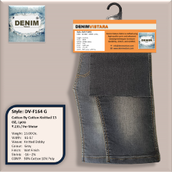 Denim Knit Dobby Grey Fabric, 13 OZ DV-F164-G