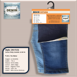 Poly Knitted Denim Fabric 13-Oz