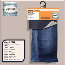 Poly Knitted Denim Fabric 13 OZ DV-F100