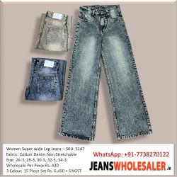 Women Super Wide Leg Jeans