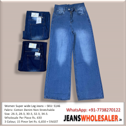 Women Super Wide Leg Jeans 