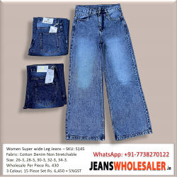 Women Super Wide Leg Jeans