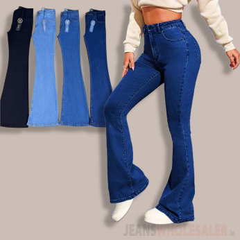Women Skinny Fit Bell Bottom Jeans S148