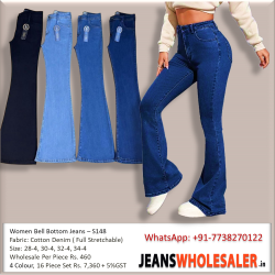 Women Skinny Fit Bell Bottom Jeans