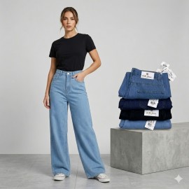 Women Torn Wide Leg Jeans 