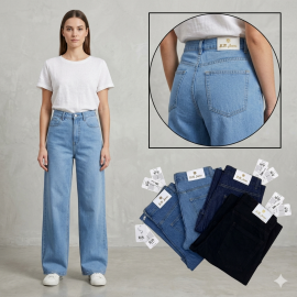 Women Torn Wide Leg Jeans 