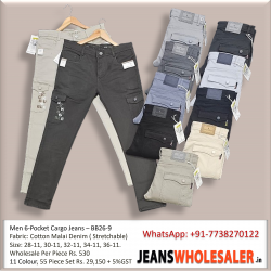 Men 6-Pocket Cargo Jeans BB26-9