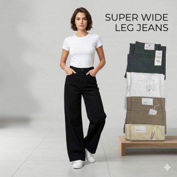 Women Super Wide Leg Jeans