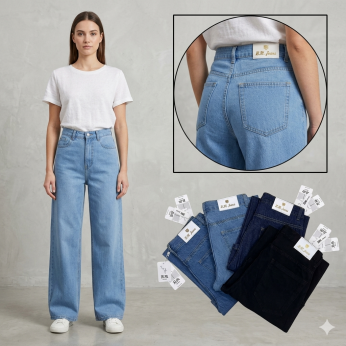 Women Torn Wide Leg Jeans 