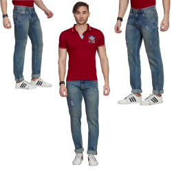 Denim Vistara Blue Men's Damage Jeans