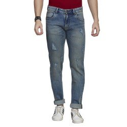 Denim Vistara Blue Men's Damage Jeans