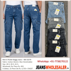 Men 6 Pocket Baggy Jeans