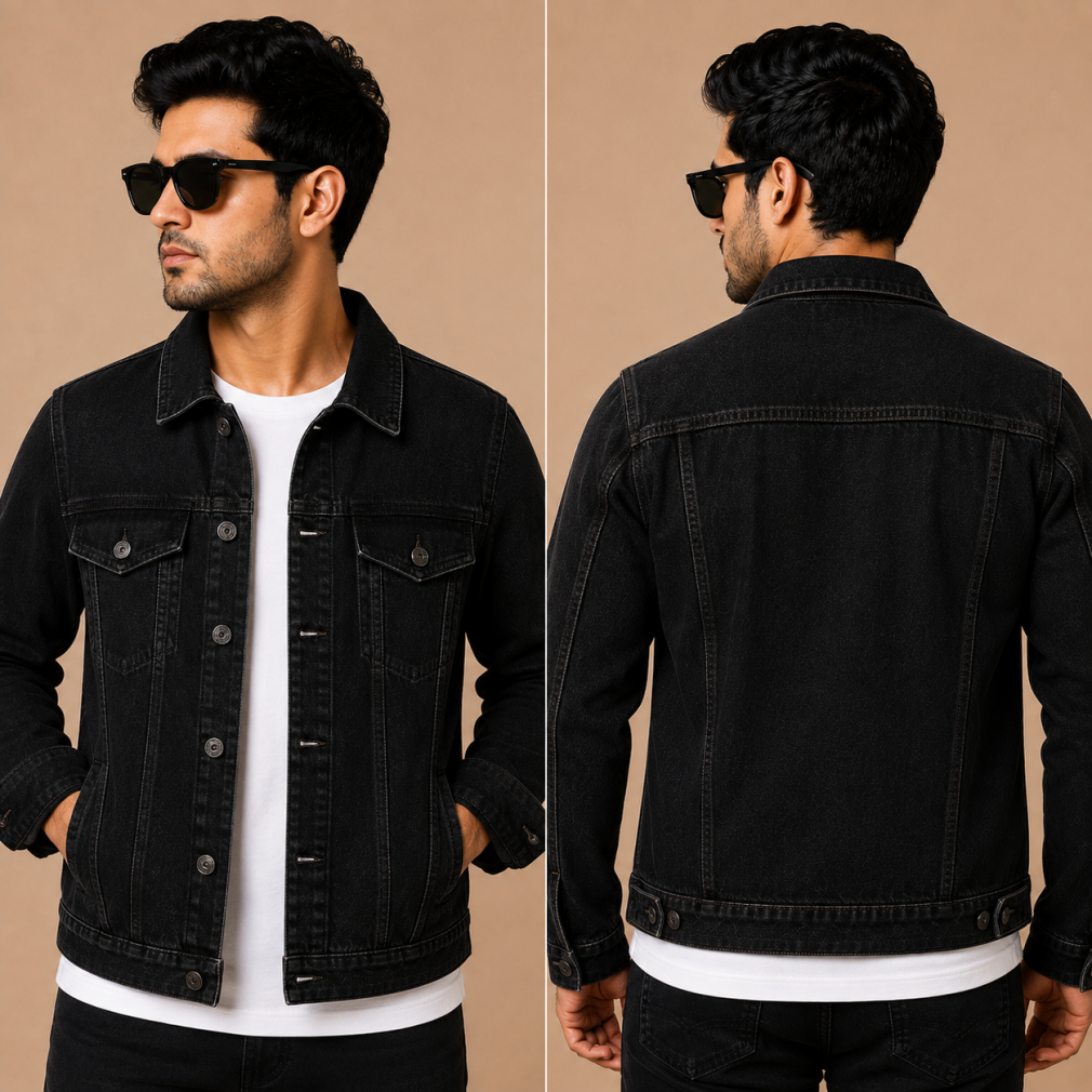 Wholesale Royal Spider Black Denim Jacket | Denim Vistara