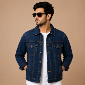 Men Blue Faded Denim Jacket DJ0099