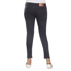 Denim Vistara Women's Torn Slim Fit Black Colored Jeans